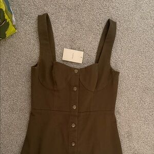 Tularosa Brown Button-Front Mini Dress